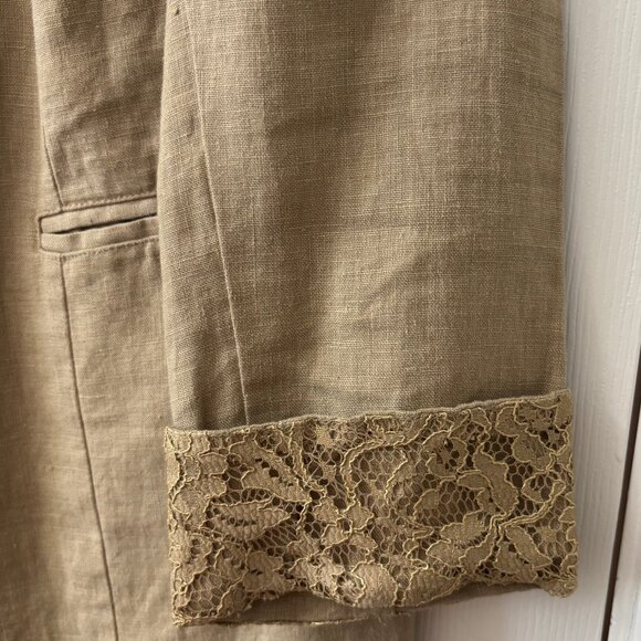 Chico's Women's Linen Lace Blazer Jacket - Picture 3 of 6
